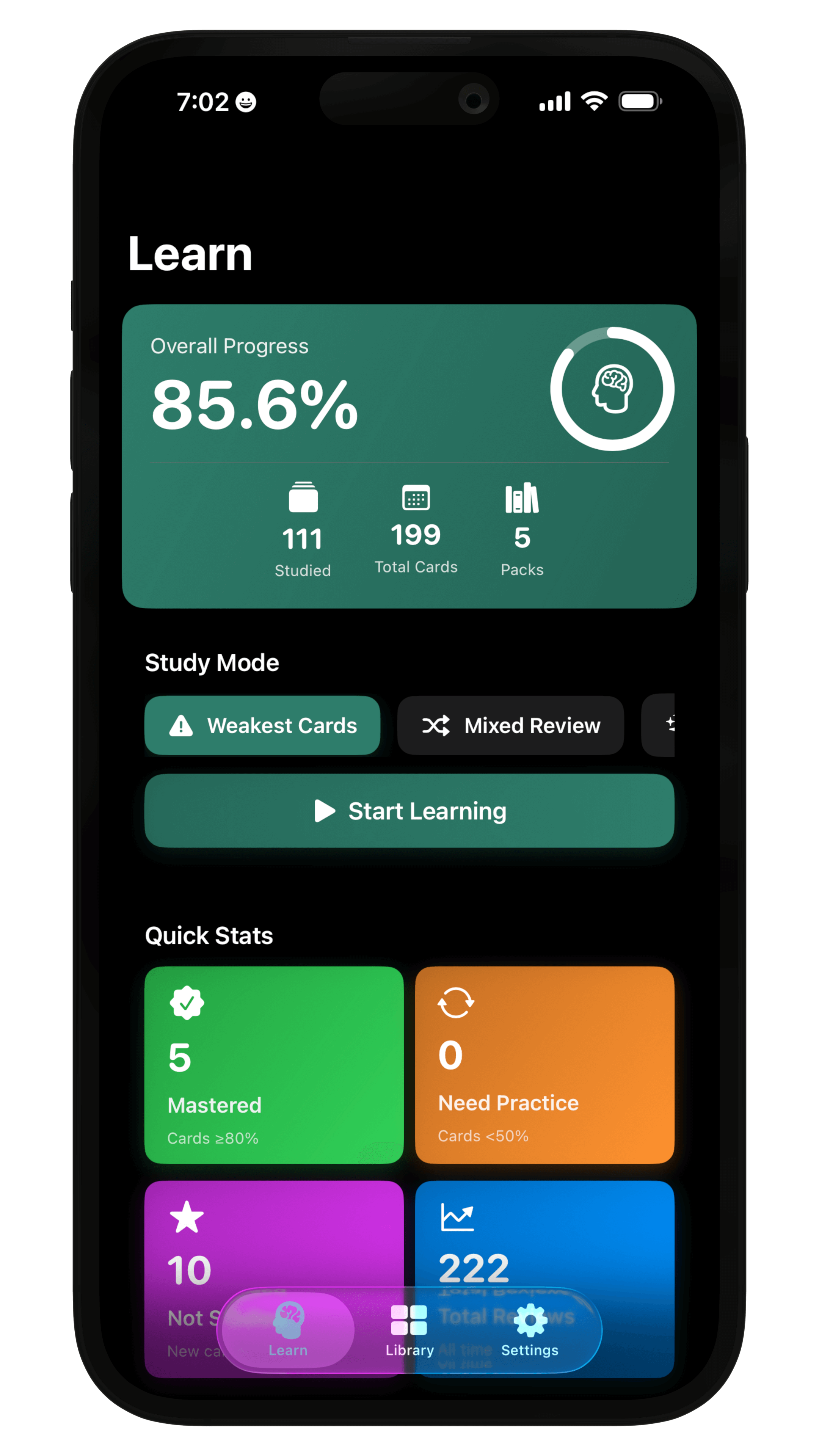 Rotely first screen showing pack learning flow